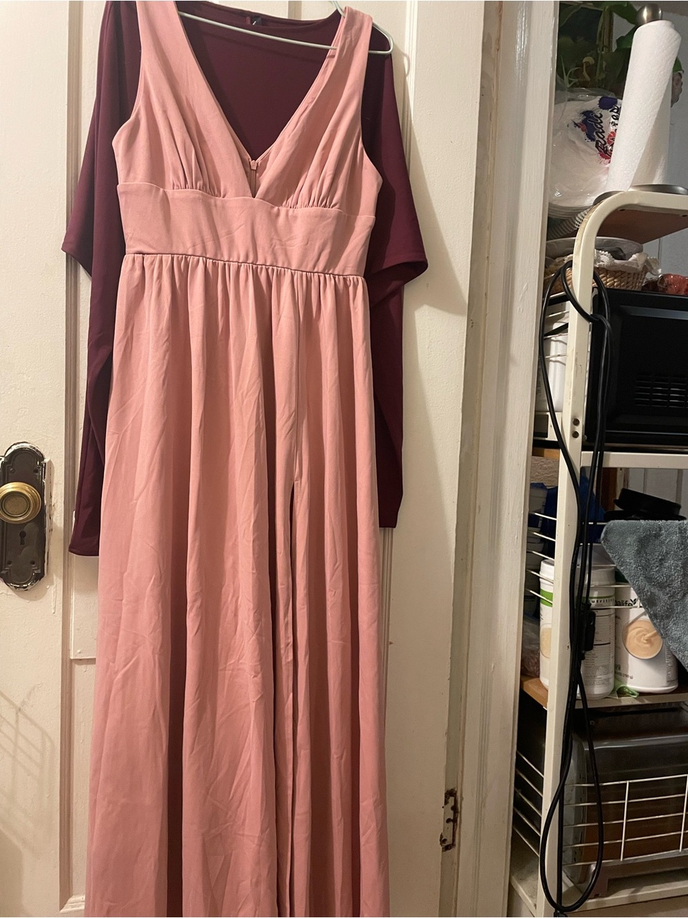 Ever Pretty Dusty Rose V-Neck Maxi Dress